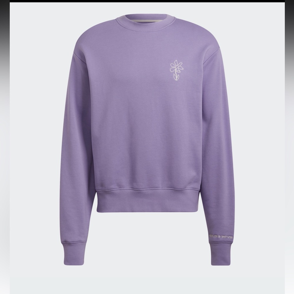 Adidas Women's Self Love Ribbed Cotton Crew Neck Sweater